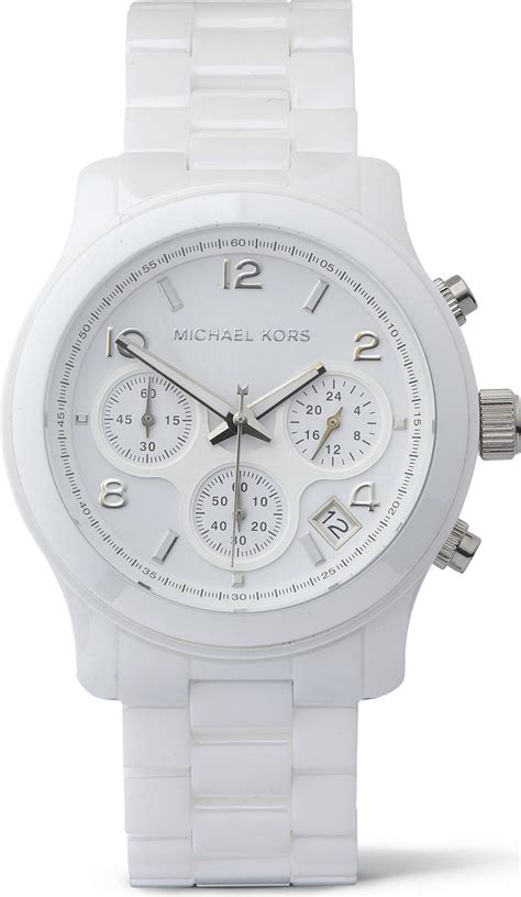 michael kors white ceramic watch mens